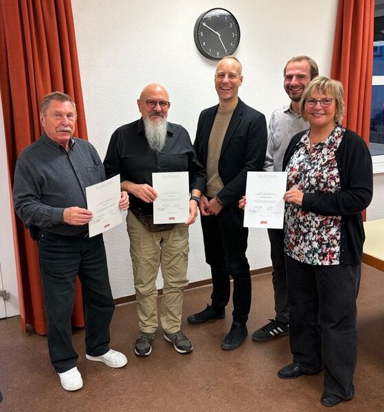 v.l.n.r.: Edgar Stöfler, Michael Stumm, Gregory Scholz, Felix Lieser, Heike Scharfenberger